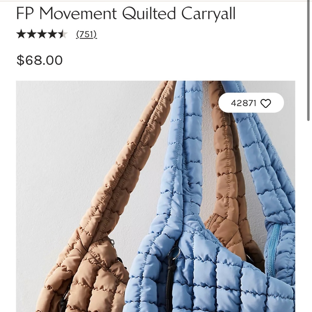 Free people quilted carryall tote